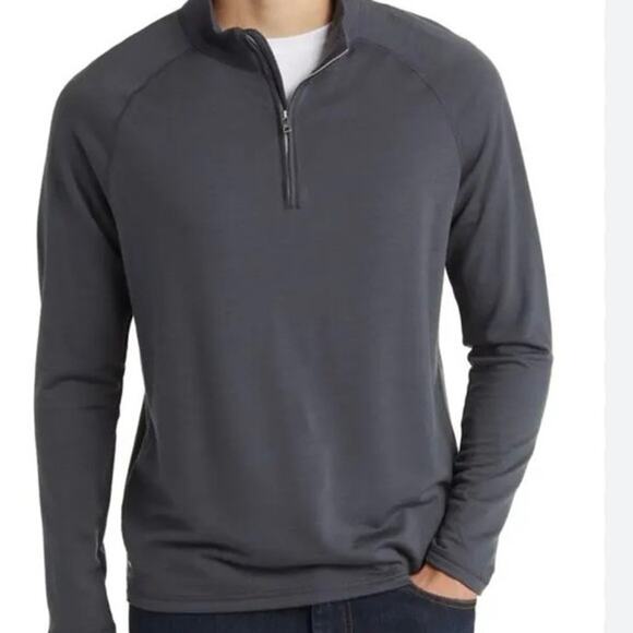 Men's Gray Quarter-Zip Sweater - Picture 1 of 11